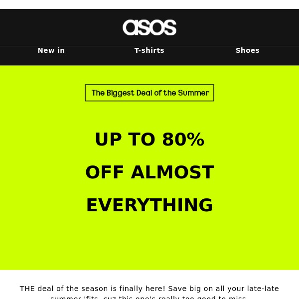 Final Clearance SALE on ASOS Gives you up to 80% OFF